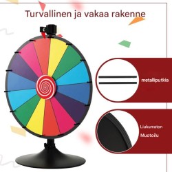 Monikäyttöinen 60 cm värikäs onnenpyörä messuille ja tapahtumiin