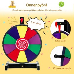 Värikäs onnenpyörä juhliin ja tapahtumiin 38/30 cm
