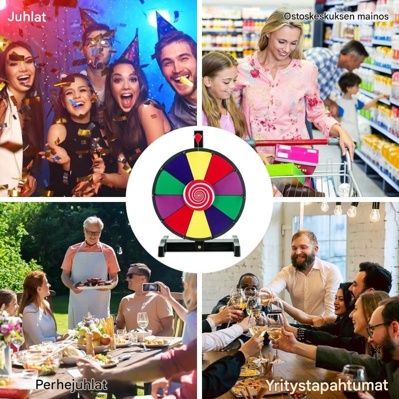 Värikäs onnenpyörä juhliin ja tapahtumiin 38/30 cm