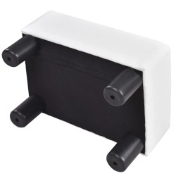 Valkoinen suorakulmainen PU-nahkainen jalkarahi 40 cm