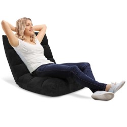 Säädettävä musta koralliveluuri lattiaistuin pelituoli 14-asentoinen