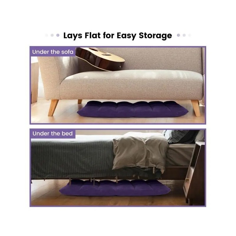 Säädettävä lattiatuoli selkänojalla, violetti, monikäyttöinen ja mukava