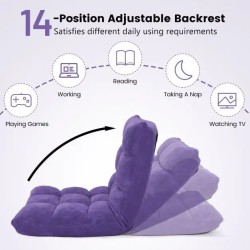 Säädettävä lattiatuoli selkänojalla, violetti, monikäyttöinen ja mukava