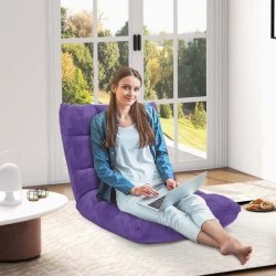 Säädettävä lattiatuoli selkänojalla, violetti, monikäyttöinen ja mukava