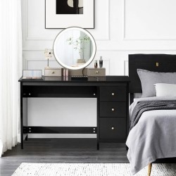 Työpöytä musta 3 laatikkoa kaatumisenesto 120x50x75 cm