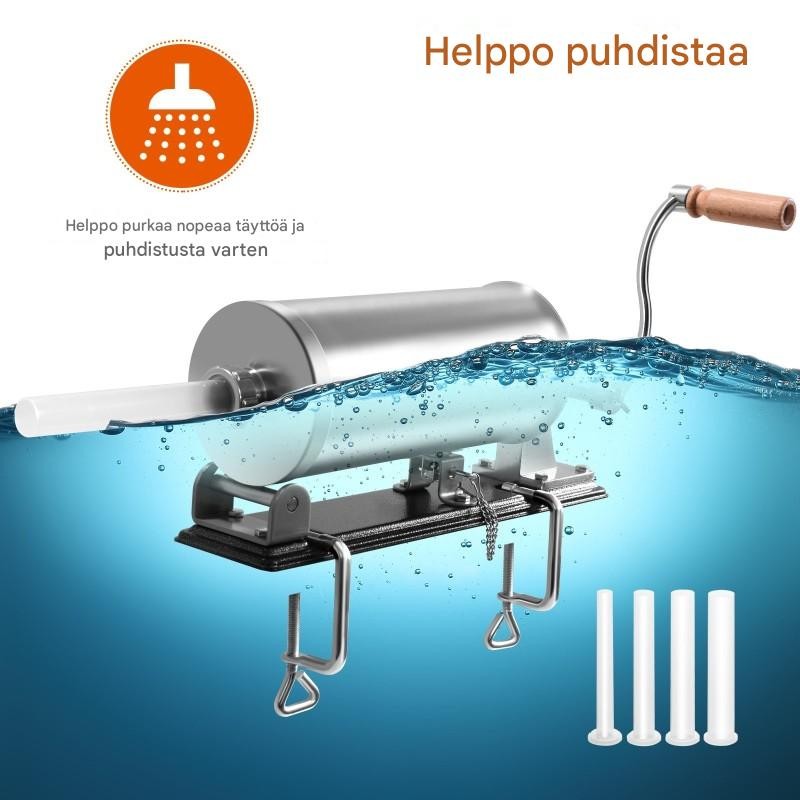 Ruostumaton teräs makkarakone 3,6L neljällä täyttöputkella