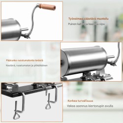 Ruostumaton teräs makkarakone 3,6L neljällä täyttöputkella