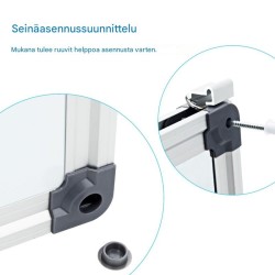 Valkoinen magneettinen valkotaulu alumiinikehyksellä 90 x 60 cm