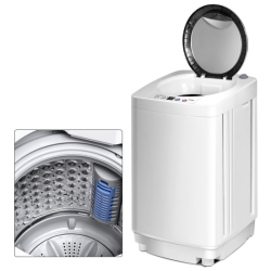 Monikäyttöinen valkoinen mini-pesukone pieniin tiloihin
