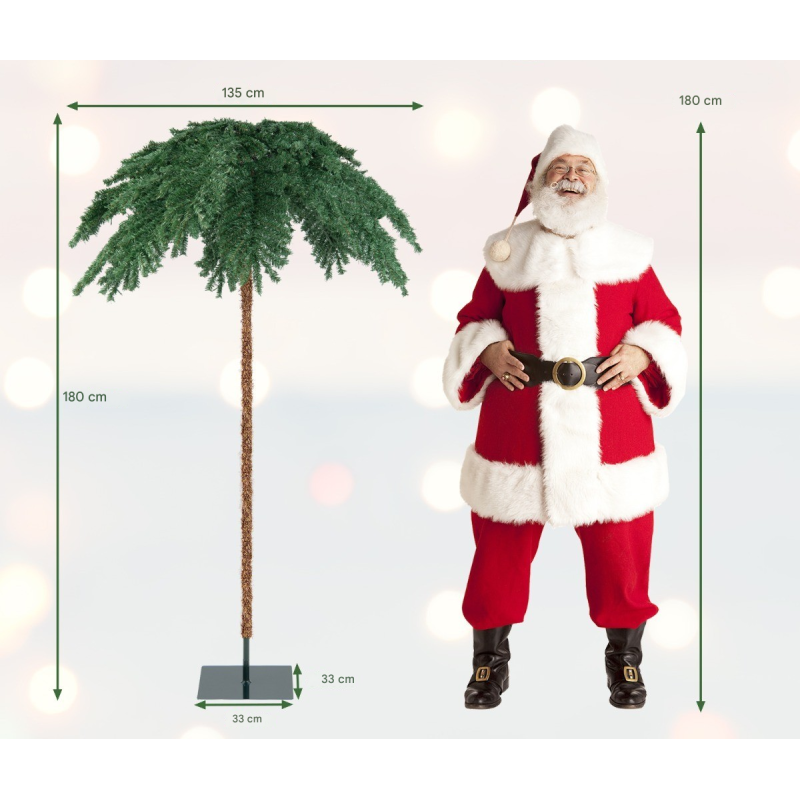 Trooppinen joulupuu 180 cm, 250 LED-valoa, vihreä