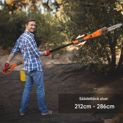 Sähköinen teleskooppivarsi oksasaha oranssi puutarhatöihin