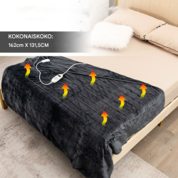 Sähköinen harmaa heittoviltti, 9 lämmitystasoa, flanelli