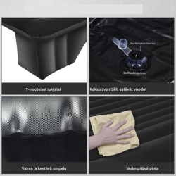 Universaali musta ilmapatja autoon sähköpumpulla 142x91x48cm