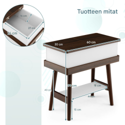 Kokoontaitettava sohvapöytä, ruskea, piilotettu säilytystila, minimalistinen muotoilu