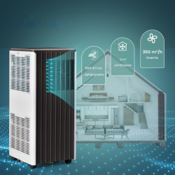 Monitoiminen kannettava ilmastointilaite kaukosäätimellä ja sovellustuella