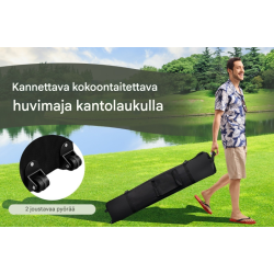 4x4 m harmaa puutarhapaviljonki UV-suojalla ja verkkoseinillä