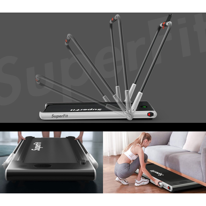 Säädettävä hopea juoksumatto Bluetoothilla ja taittotoiminnolla