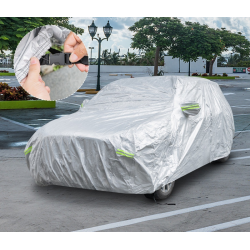 Säänkestävä hopeinen ajoneuvon suojapeite vetoketjullisella ovella