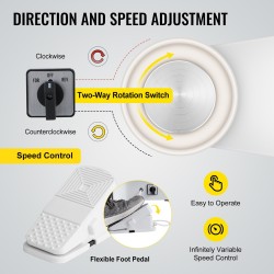 Sähkökäyttöinen dreija 25 cm:n dreijauslautasella, 280 watin, jalkapoljin ja muotoilutyökalut