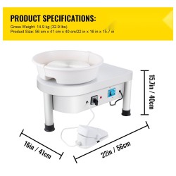 Sähkökäyttöinen dreija 25 cm:n dreijauslautasella, 280 watin, jalkapoljin ja muotoilutyökalut