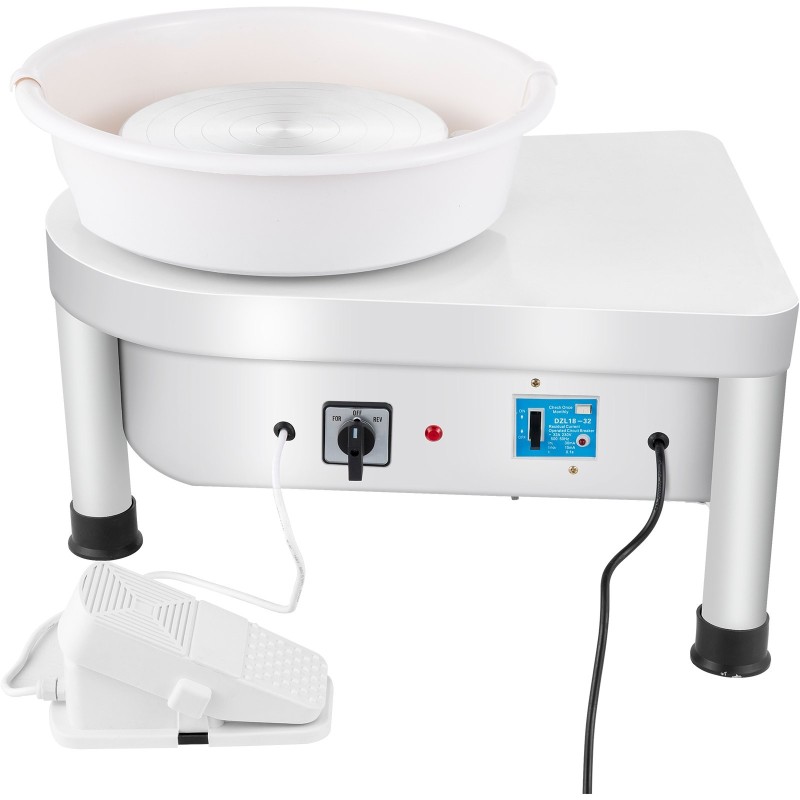 Sähkökäyttöinen dreija 25 cm:n dreijauslautasella, 280 watin, jalkapoljin ja muotoilutyökalut