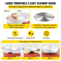 Sähköinen dreijakone 25-senttinen dreijalevy 280-watin moottori jalkapoljin roiskesuoja muotoilutyökalusetti hiljainen käynti