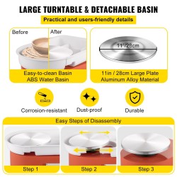 Sähköinen dreijauskone 28 cm 350 W 0–300 r/min jalkapoljin irrotettava vesiallas