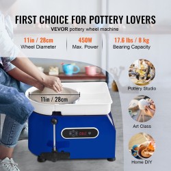 Sähkökäyttöinen dreija 27,9 cm keraamisella pyörällä 450 watin moottorilla ja jalkapolkimella