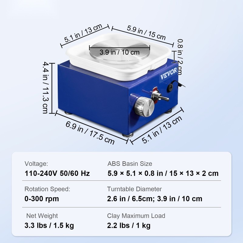 Mini kolmenkymmenen watin sähködreija keraamiseen työskentelyyn kaksi pyörölevyä esiliina