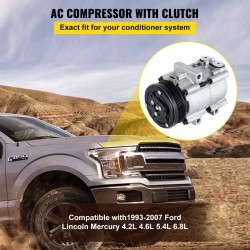 Ilmastointikompressori 4.2L 4.6L 5.4L 6.8L Ford Lincoln Mercury 1993-2007