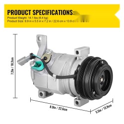 A/C-kompressori alumiiniseoksesta 00-14 Cadillac Chevy GMC Hummer 4.8L-8.1L