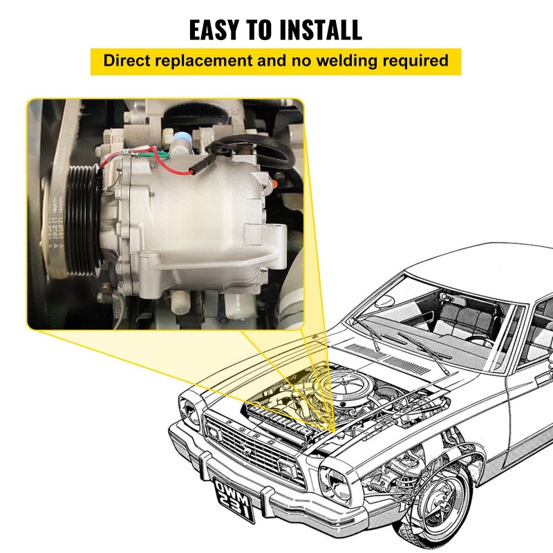 Ilmastointikompressori Honda Civic 1.8L 2006–2011, alumiinirakenne