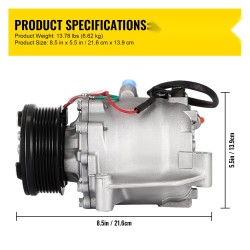 Ilmastointikompressori Honda Civic 1.8L 2006–2011, alumiinirakenne