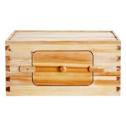 Syvä mehiläispesälaatikko 10 kehystä seetripuusta akryyli-ikkunoilla