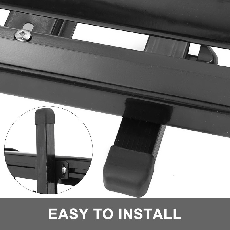 Kattokori alumiiniseoksinen 127 x 90 x 14 cm 220 paunaa musta kattokaiteisiin