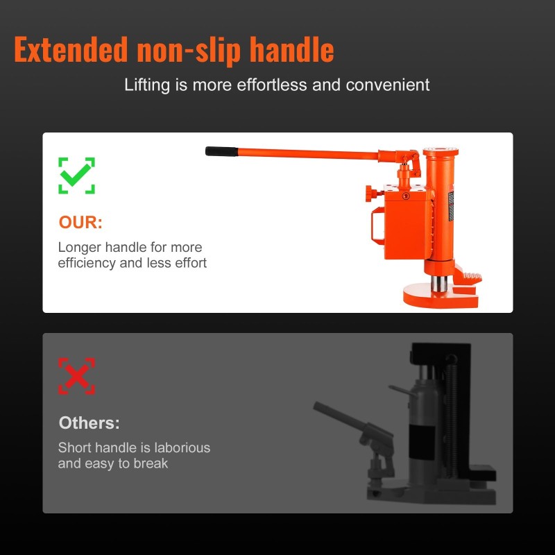 Hydraulinen varvasnostin 5 tonnia, 1-9,1 tuumaa nostokorkeus