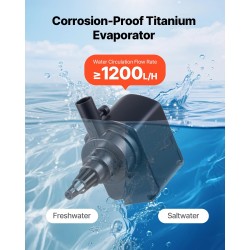 Akvaariojäähdytin 200L, titaanijäähdytin, hiljainen kompressori, 0.1 HP