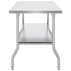 Ruostumaton teräspöytä 1220 760 860 mm taitettava kaksitasoinen keittiöön