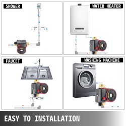 Vesikiertopumppu valurunkoinen messinkipää 1 tuuman liitäntä 90 W 50 l/min 6 m