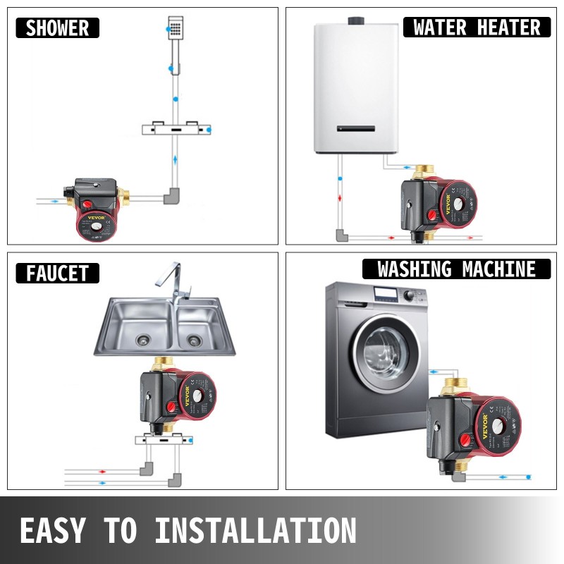 Vesikiertopumppu valurunkoinen messinkipää 1 tuuman liitäntä 90 W 50 l/min 6 m