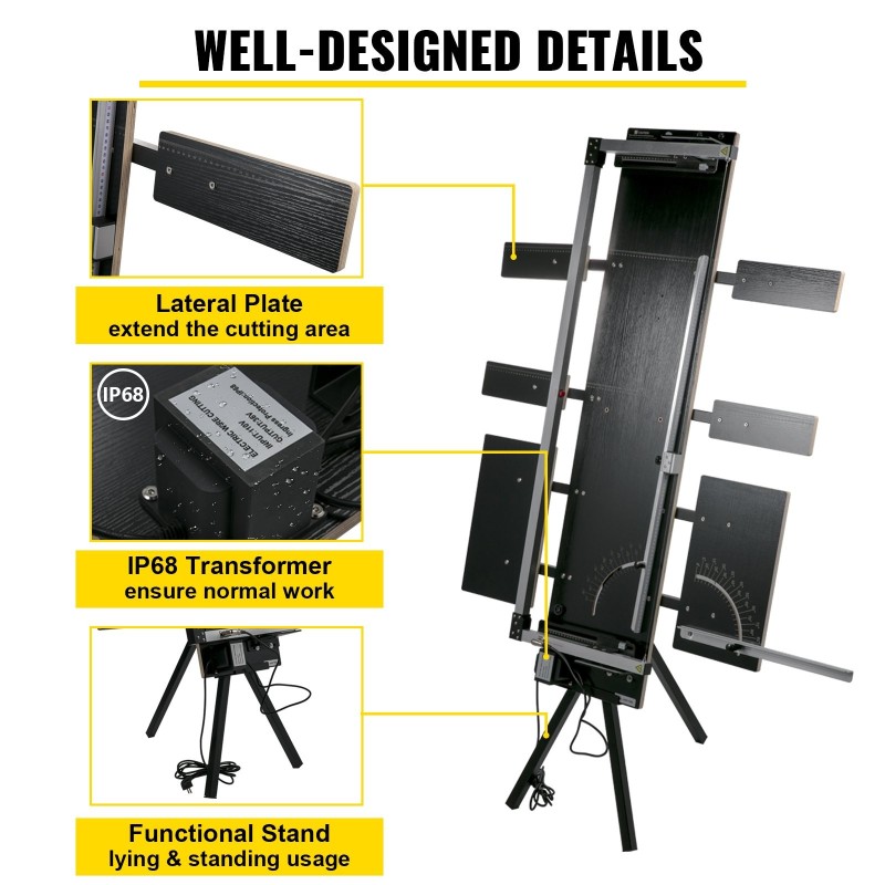 Kuumalankaleikkuri styroksille alumiinirunko 42 cm leikkuupaksuus 115 cm 6 kuumalankaa