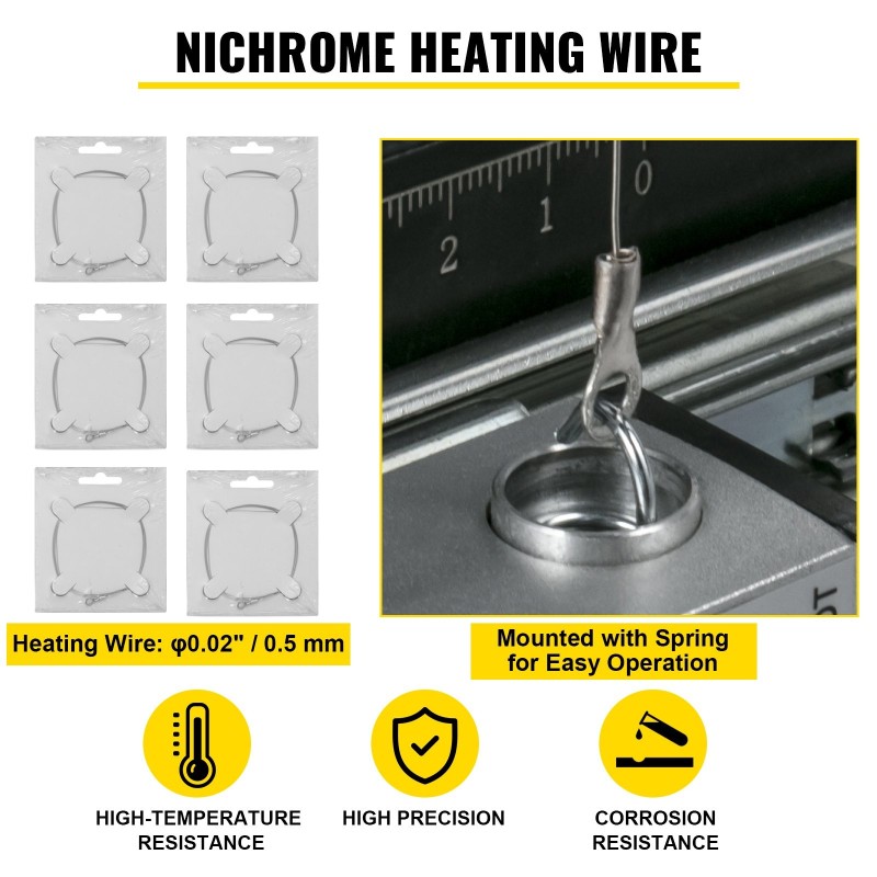 Kuumasäieleikkuri alumiiniseosrunko 6 nikkelistä kromilankaa 42 cm leikkuupaksuus 115 cm leikkauspituus