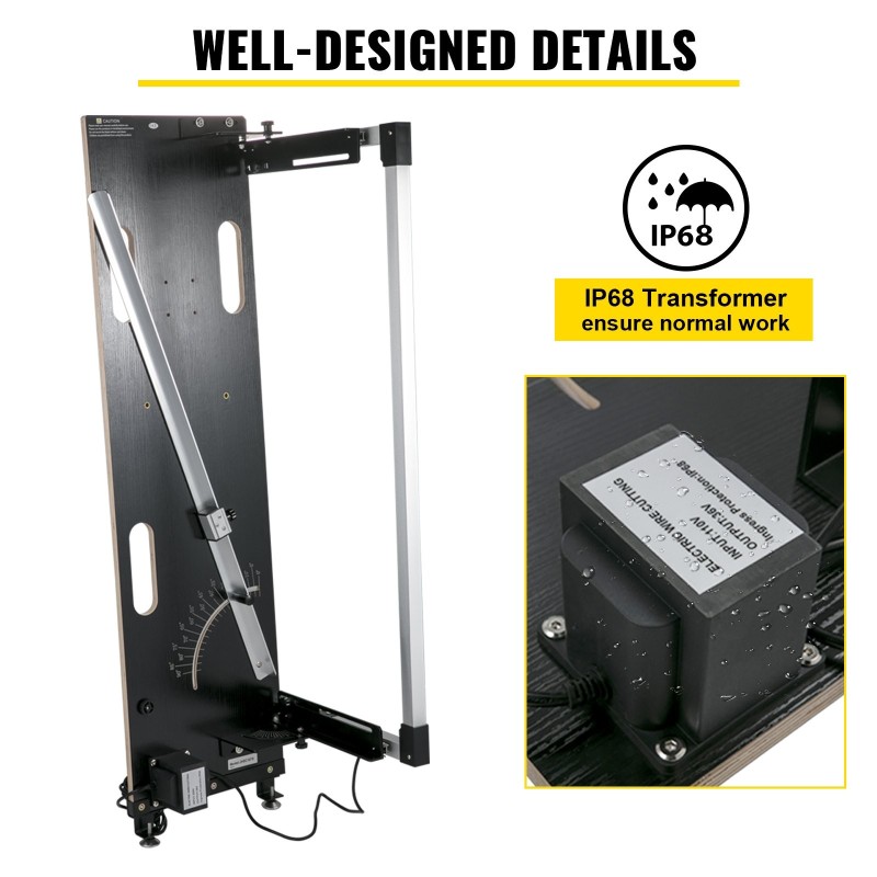 Kuumalankaleikkuri alumiinirunkoinen 42 cm leikkuupaksuus 115 cm leikkuupituus 6 lämmityslankaa