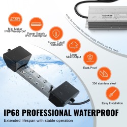 Ultraäänihöyrystin 10 suutinta 7000 ml tunnissa ruostumaton teräs ja muovi IP67 ulkokäyttöön