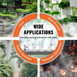 Ultraäänihöyrystin 10 suutinta 7000 ml tunnissa ruostumaton teräs ja muovi IP67 ulkokäyttöön