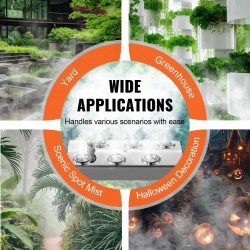 Ultraäänisumutin 6 sumupäätä 4500 ml tunnissa 165 W IP67 virtalähteellä puutarhaan