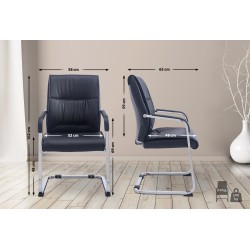 Xl-kokoinen keinonahkainen vierailutuoli toimistoon ja odotustilaan