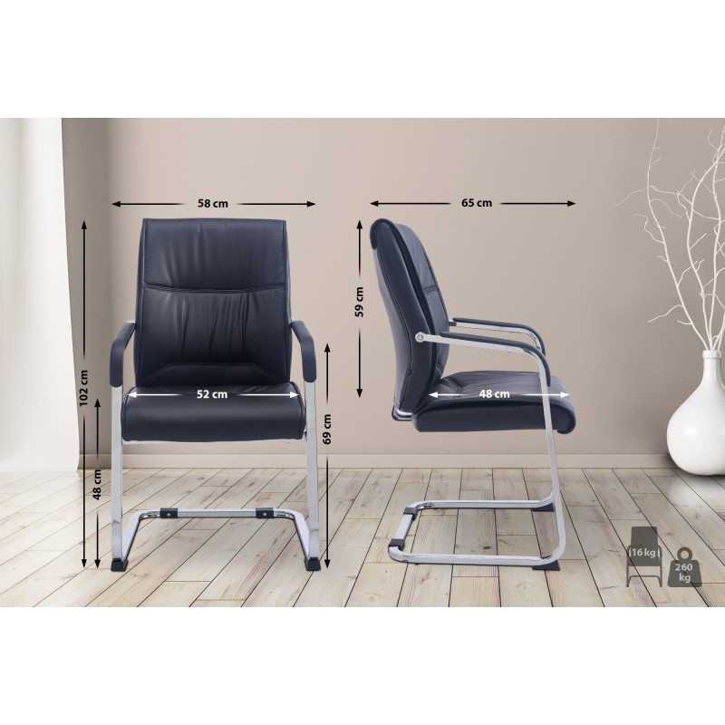 Xl-kokoinen keinonahkainen vierailutuoli toimistoon ja odotustilaan