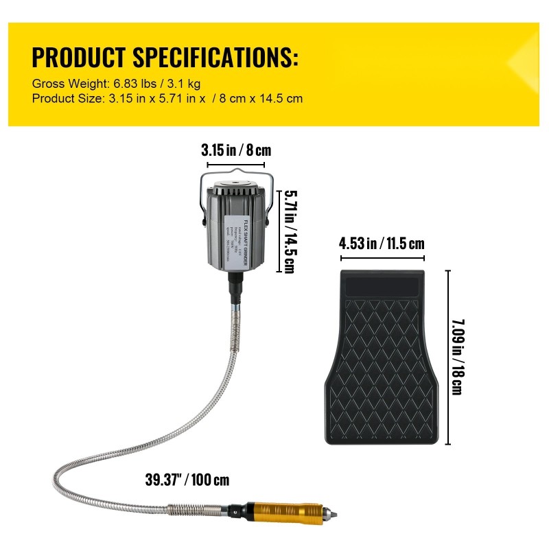 Joustava akselihiomakone 780 W 3-leukainen istukka 0,3–6,5 mm portaattomalla jalkapolkimella 131-osainen tarvikesarja