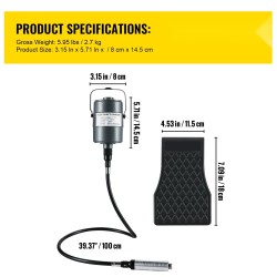 Joustava akselihiomakone 380W 500–23000 kierrosta minuutissa jalkapolkimella kolmileukainen 0,3–6,5 mm istukka